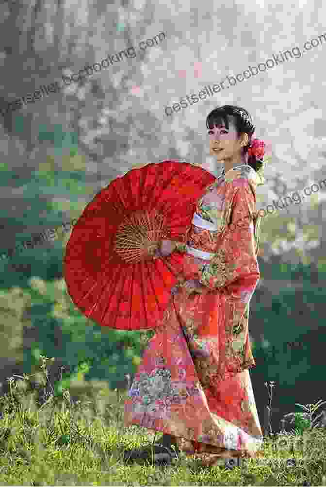 A Japanese Woman Is Wearing A Kimono And Standing In A Traditional Japanese Garden. Japanese Portraits: Pictures Of Different People (Tuttle Classics)
