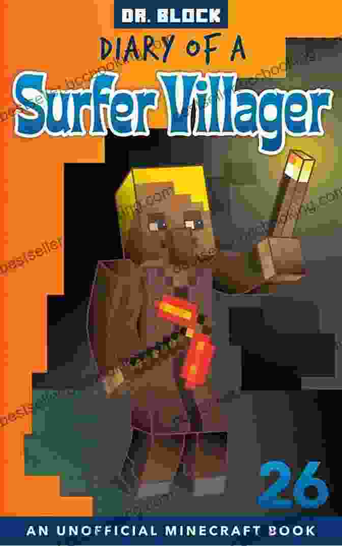 Diary Of A Surfer Villager Book Cover Featuring A Surfer Riding A Wave With A Small Village In The Background Diary Of A Surfer Villager: 33: (an Unofficial Minecraft Book)