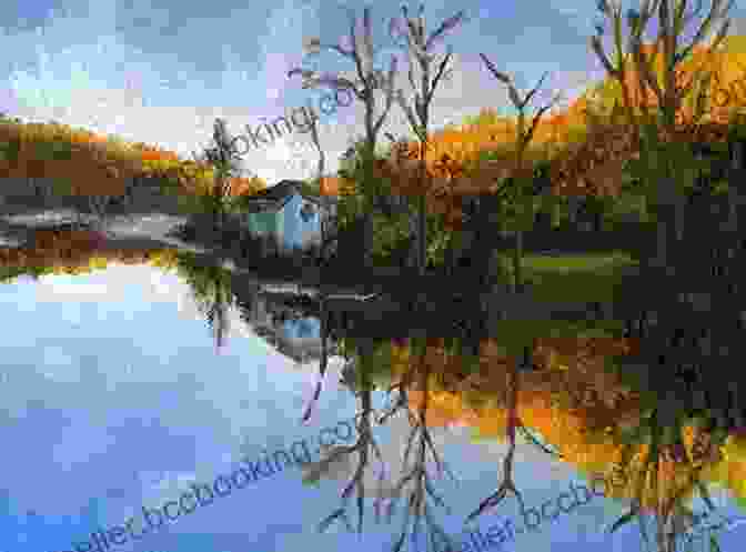 Image Of A Landscape Painting With A Shimmering Lake And Realistic Reflections Painting Romantic Country Scenes In Oils