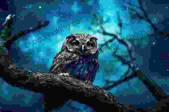 Little Owl Standing On A Branch Under The Starry Night Sky Little Owl S Night Divya Srinivasan