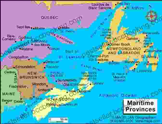 Map Of Canada's Atlantic Coast Provinces: Newfoundland, Nova Scotia, Prince Edward Island, New Brunswick A Rising Tide: A Cookbook Of Recipes And Stories From Canada S Atlantic Coast