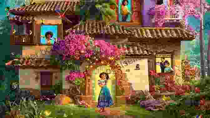 Mirabel, The Main Character Of Disney's Encanto, Standing In The Magical Casita With Her Family Members In The Background. Encanto Deluxe Junior Novel Disney