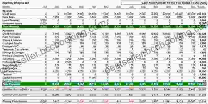 Spreadsheet Displaying Financial Projections And Cash Flow Analysis The Fashion Designer Survival Guide: Start And Run Your Own Fashion Business